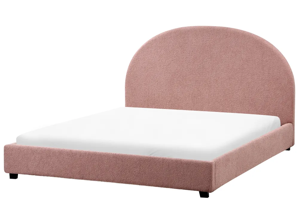 Waterbed Boucle VAUCLUSE 140 x 200 cm (EU Double) Pastel Pink_977293