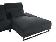 Corner Sofa 4 Seater IKAST Fabric Black Left Hand_959789