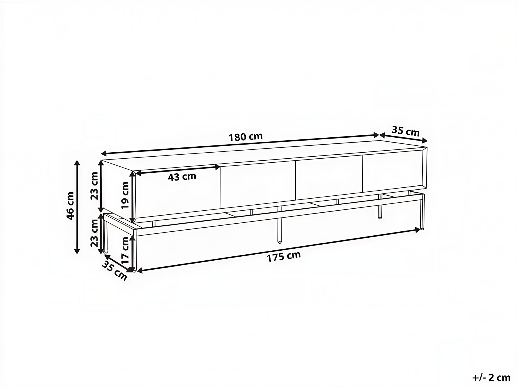 TV Stand LANCELIN Black/ Light Brown | Beliani.at