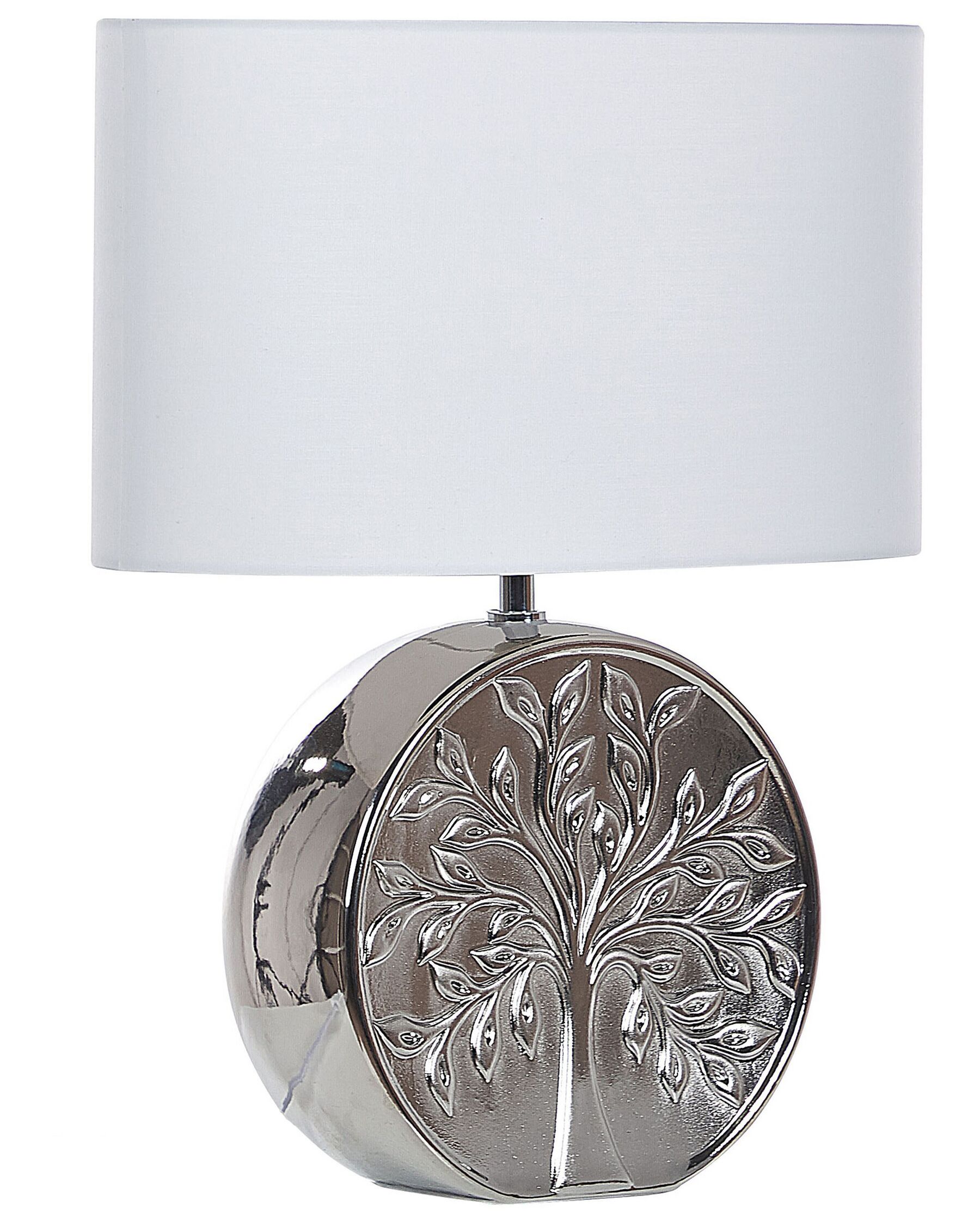 Lámpara de mesa de cerámica plateado/blanco 48 cm KHERLEN_822565