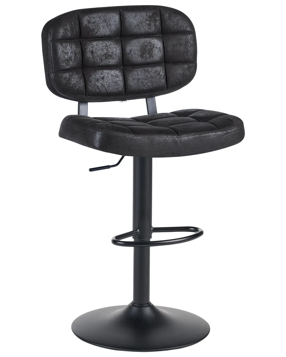 Set di 2 sgabelli da bar TILTON Scamosciato sintetico Nero_1078323