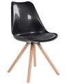 Set di 2 sedie in plastica nera e legno naturale DAKOTA_804225