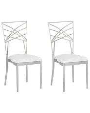 Set di 2 sedie da pranzo GIRARD Metallo Argento_782823