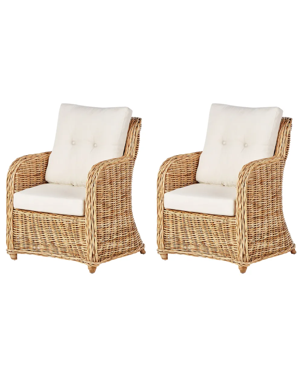 Garden Sofa Set 5 Seater ALESSANO Rattan Natural_928588