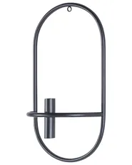 Zestaw 2 świeczników wiszących CAVIANA 38 cm Metal Czarny_826489