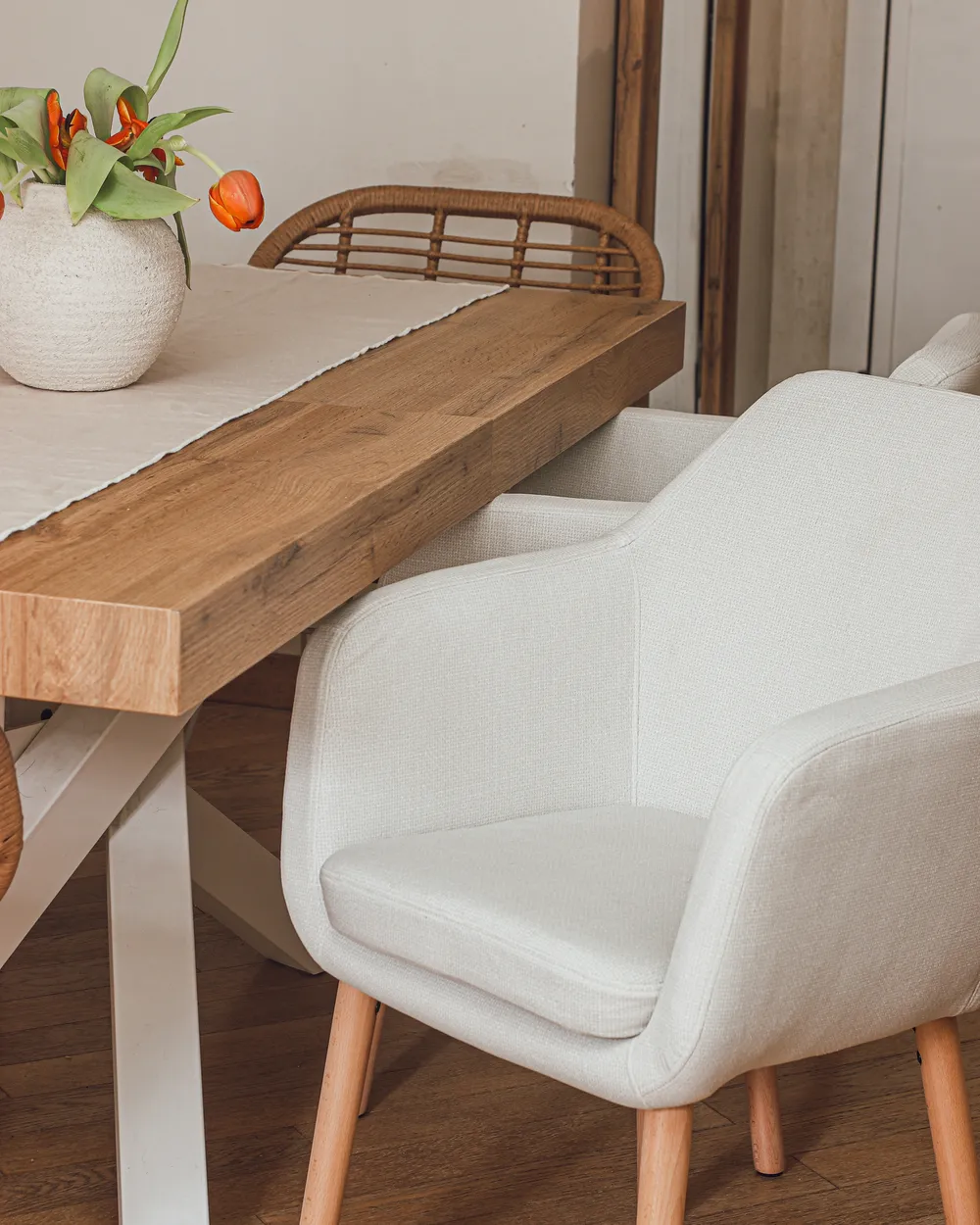 Dining Chair YORKVILLE II Velvet Off-White_923033