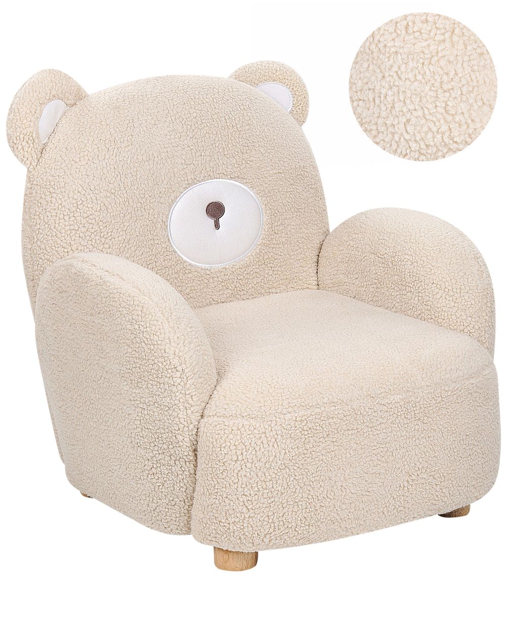 Poltrona para crianças Urso de peluche BOO Bouclé Creme