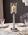Świecznik ABBEVILLE 48 cm Szkło Srebrny