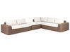 Ensemble de jardin modulable 6 places en rotin synthétique marron PALERMO_929231