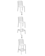 Set di 4 sedie alte SECEDA 2 in 1 Materiale sintetico Nero_1006558