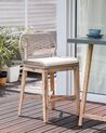 Set of 2 Garden Bar Chairs Light Wood TALAMONE_934844