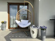 Hanging Chair with Stand ACRI PE Rattan Beige_922963