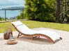 Wooden Sun Lounger with Cushion White LUINO_921595
