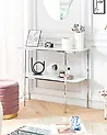 Console Table CALVERT Tempered Glass Marble/ Silver
