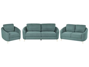 Conjunto de sofás com 6 lugares em tecido verde TROSA