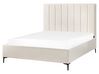 Cama con almacenaje de bouclé blanco crema 160 x 200 cm SEZANNE_939773