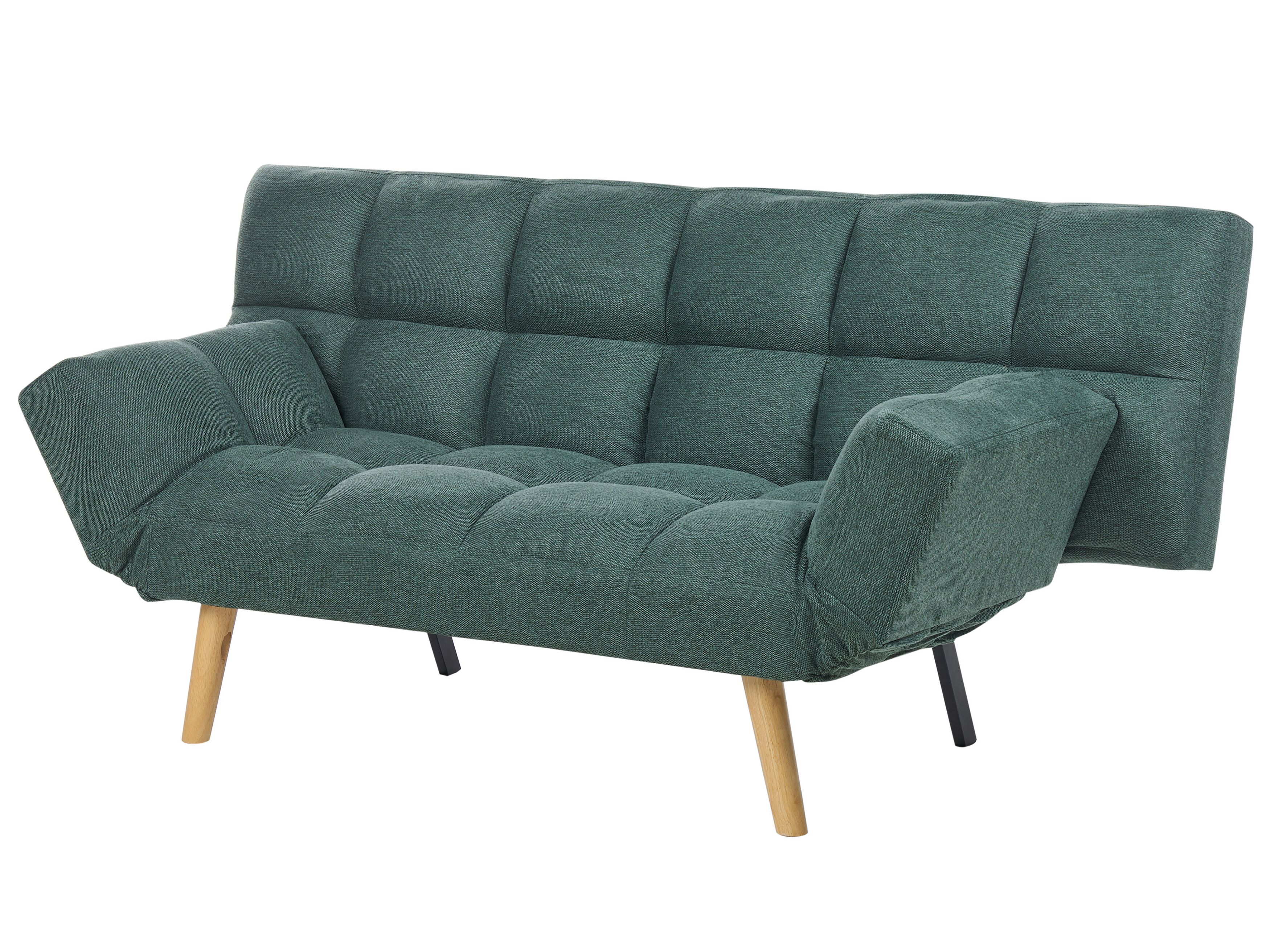 Divano Letto Jasper In Velluto Verde - 3 Posti, Click-Clac, Gambe Cromo, 196x98x91 Cm - Foto 11