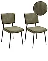 Conjunto de 2 sillas de comedor STURGIS Pana Verde oliva