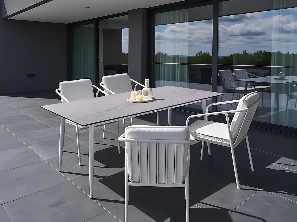 Garden Dining Table TOLENTINO 180 cm 90 cm Stone Effect Travertine Effect_1175537