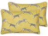 Conjunto 2 almofadas decorativas com padrão de chita em algodão amarelo 30 x 50 cm ARALES_893062