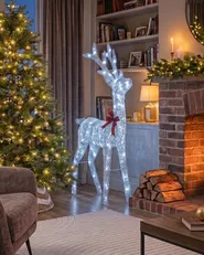 Dekoracja ogrodowa LED MALAREN 140 cm Renifer Biały_1018859