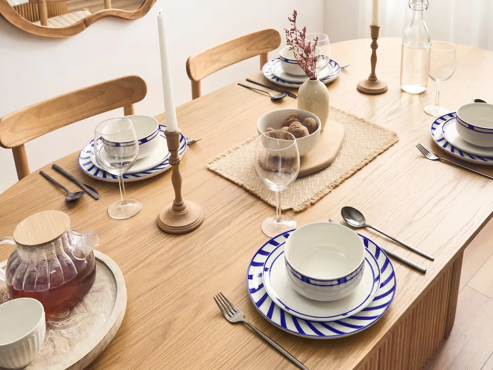 Zastawa stołowa 12-częściowa SHISO Porcelana Biały/ niebieski