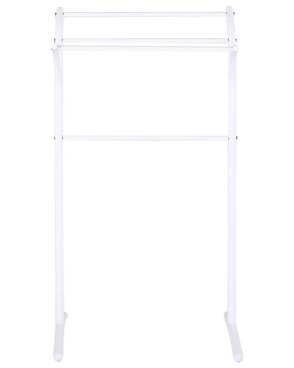 Handtuchständer Freistehend Aus Stahl, 2 Arme, Silber Verchromt – Modern, Standfest, Für Handtücher Aller Größen, Höhe 86 Cm