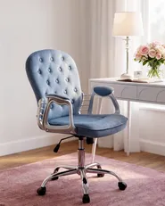 Sedia da scrivania PRINCESS Velluto Azzurro_1102475