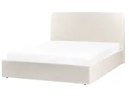 Bett mit Stauraum BRENON Bouclé Cremeweiß 160 x 200 cm_979253