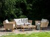 Lounge Set Rattan hellbraun 4-Sitzer Auflagen cremeweiss VITTORIA_932335