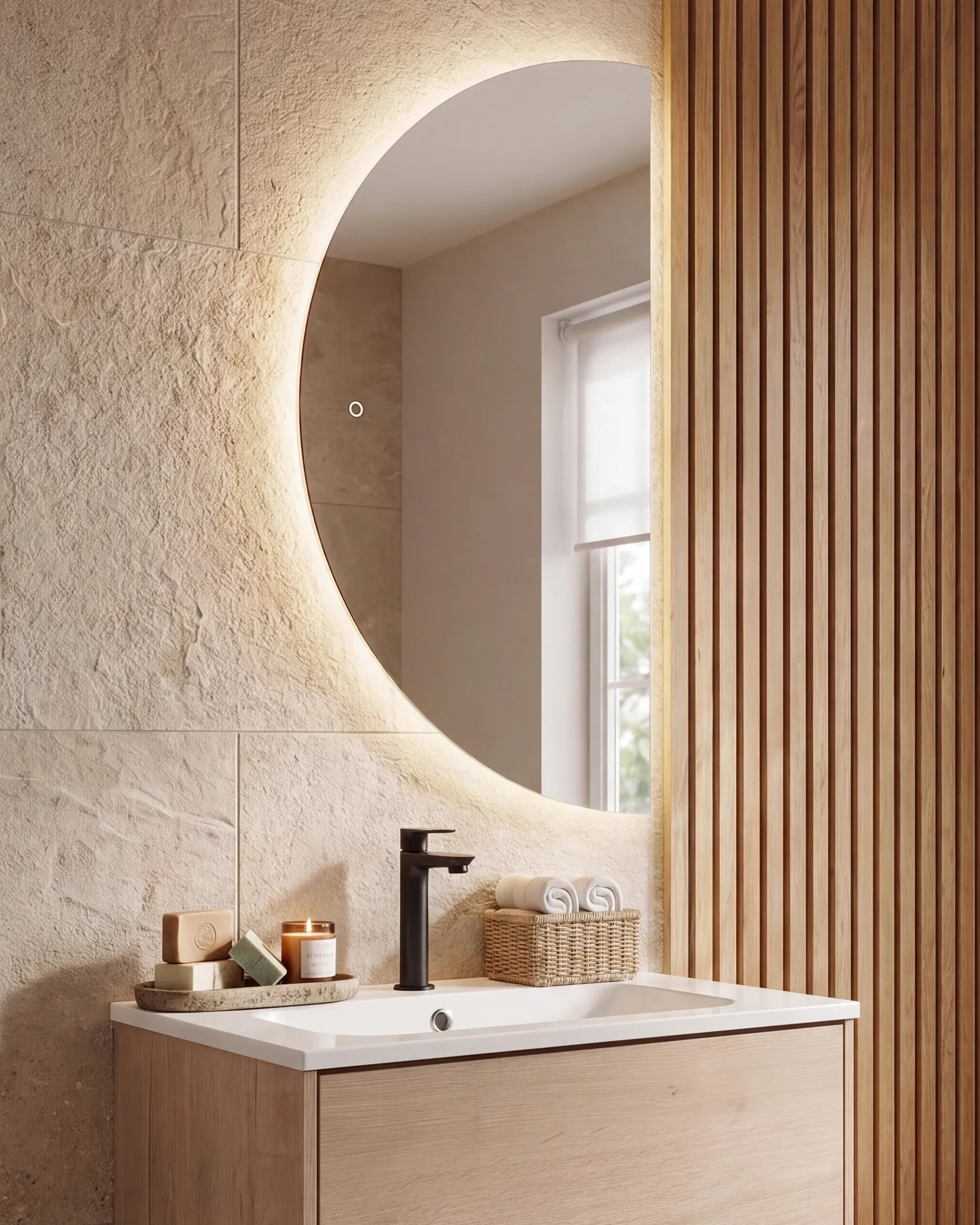 Specchio da bagno con luce LED LOUE 50 cm 100 cm Argento_894357