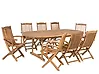 Conjunto de comedor exterior 8 plazas MAUI Madera de acacia Marrón claro
