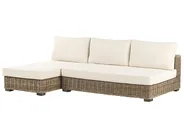 Garden Lounge Set with Table 4 Seater VARALLO Modular Rattan Grey Right Hand_954980