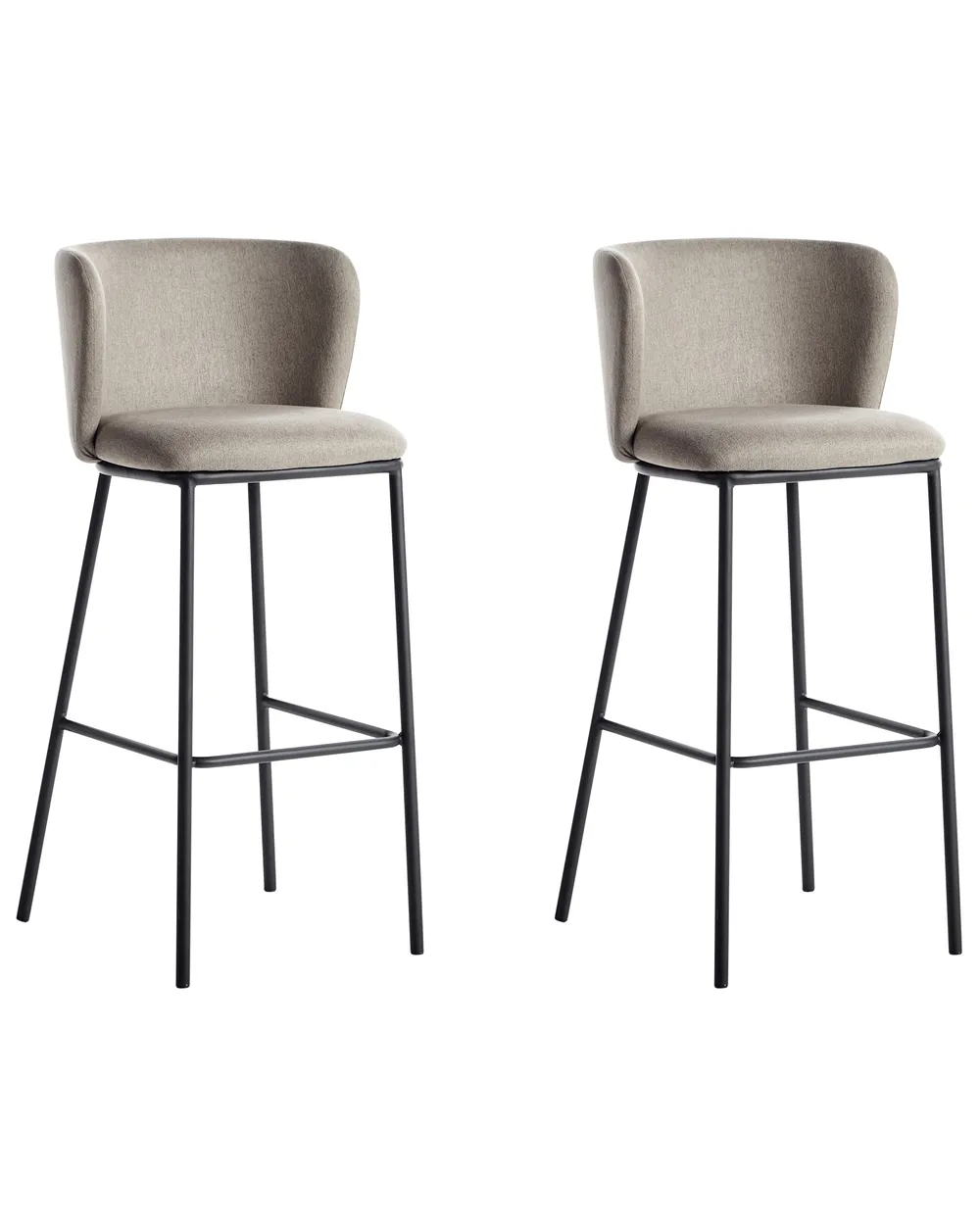 Set of 2 Bar Chairs MINA Taupe