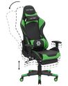 Cadeira gaming em pele sintética verde e preta VICTORY_767807