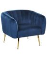 Fotel welurowy niebieski LACONIA_781721
