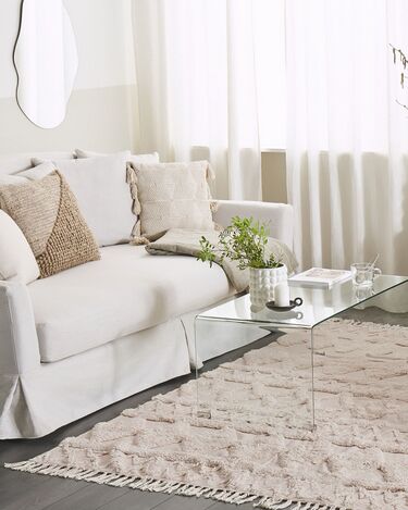 Bomullsteppe beige 160 x 230 cm DIDIM