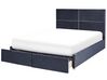Zamatová posteľ s úložným priestorom 180 x 200 cm čierna VERNOYES_861466