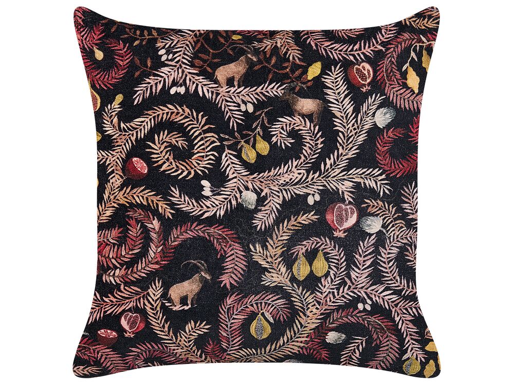 Coussin RICINUS 45 x 45 cm Velours Noir Motif oriental