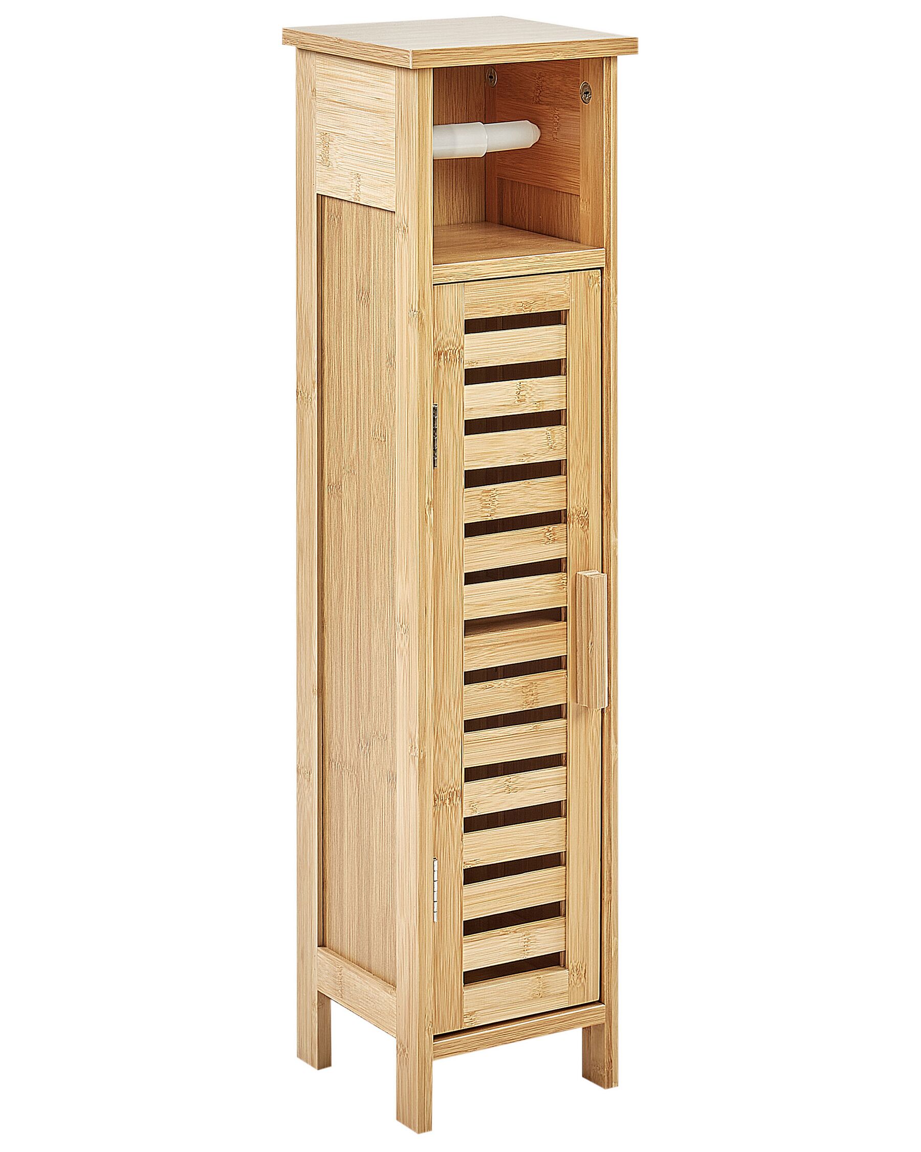 Armoire pour toilette en bois de bambou clair OLATHE_926857