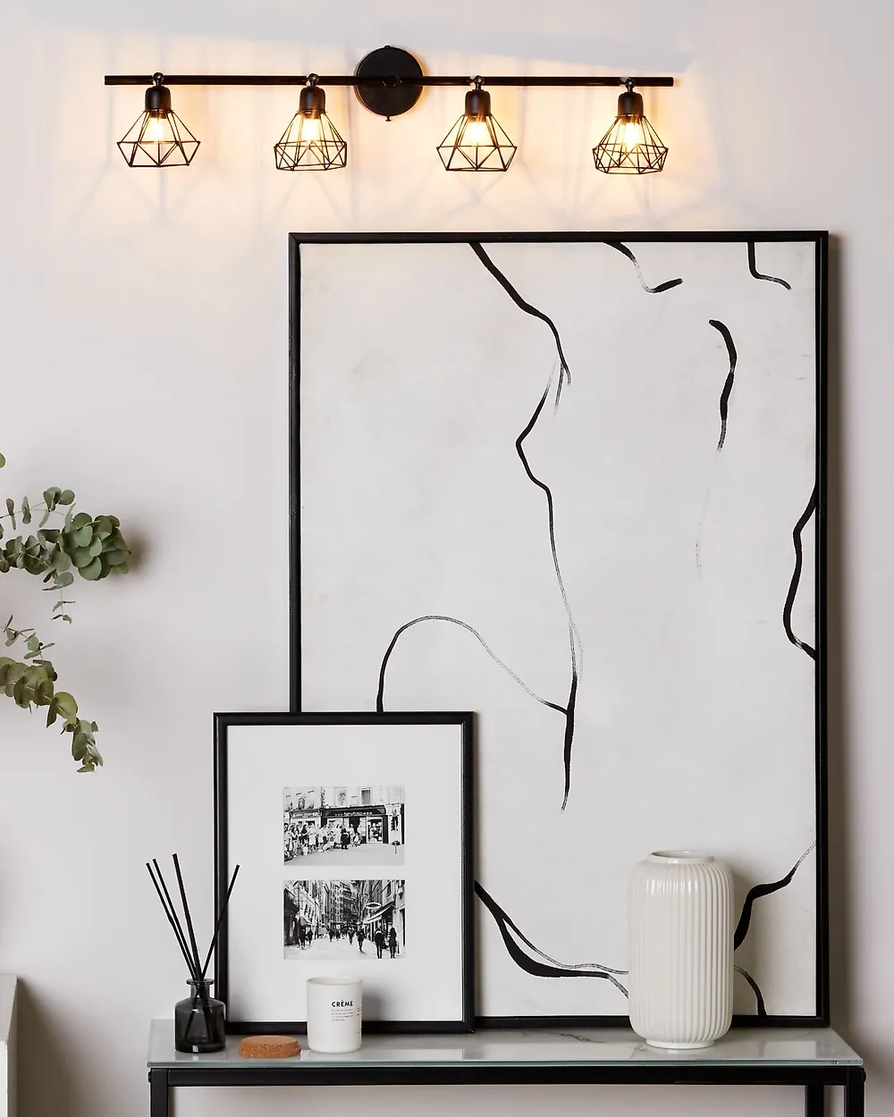 4 Light Spotlight ERMA Adjustable Metal Black_1182454