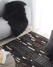 Rug AKSEKI Dark Brown 160 x 230 cm Leather_764605