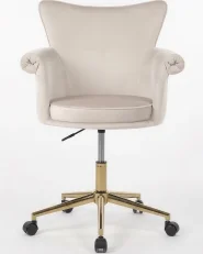 Skrivbordsstol VELENCIA Sammet Beige_1176786