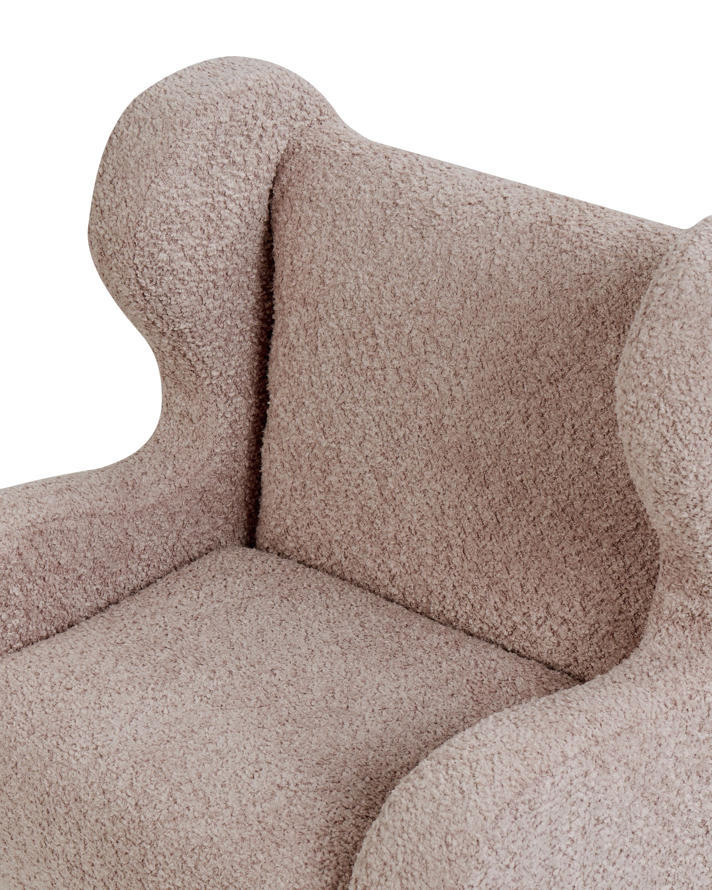 Kinderfauteuil Nijlpaard MARIBO bouclé pastelroze