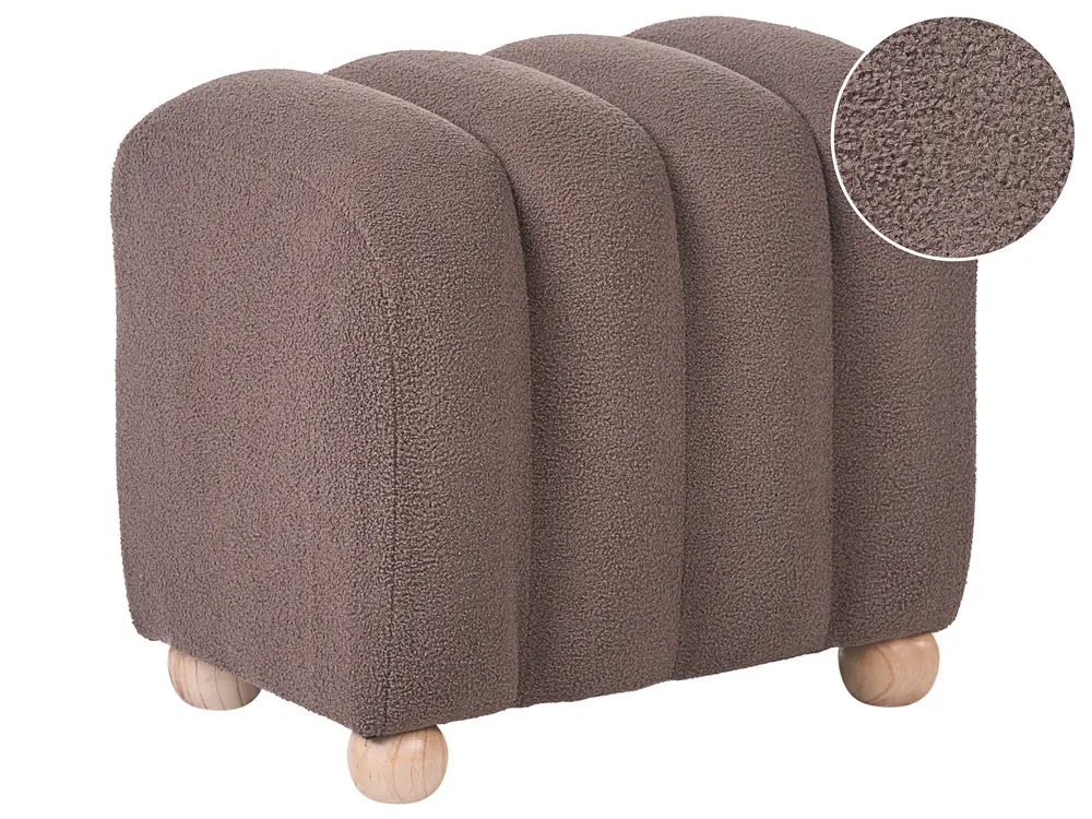 Puf IDYLLWILD Boucle Brązowy
