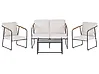 Garden Lounge Set with Table 4 Seater VEZZANA Metal Light Beige