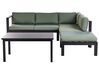 Lounge Set 3-teilig Aluminium schwarz 5-Sitzer Auflagen grün MESSINA_929479