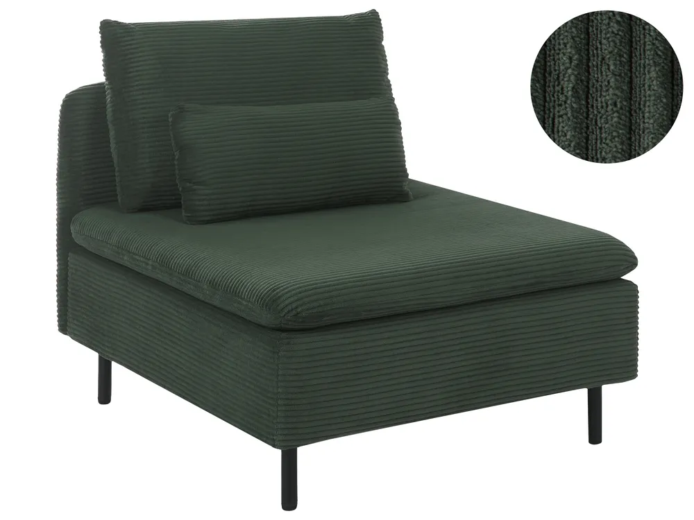 1-Seat Section EGERIS Corduroy Dark Green