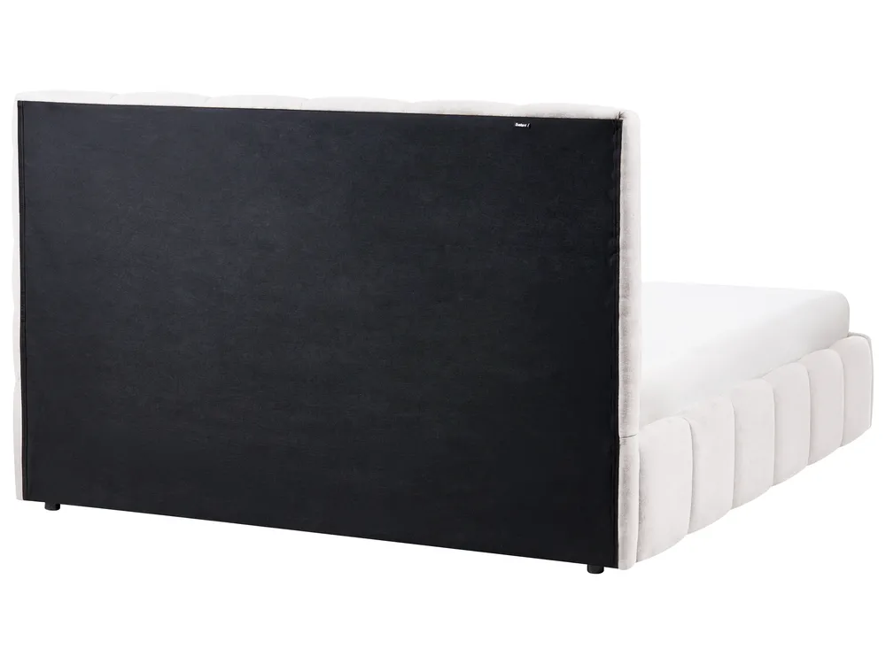 Ottoman Bed VAUVERT Fabric Off-White 160 x 200 cm (EU King Size)_1093318