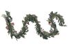 Pre-Lit Snowy Christmas Garland 180 cm Green PAIMIO_813289